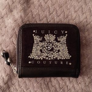 Juicy Couture black suede zipper wallet...NWOT!!